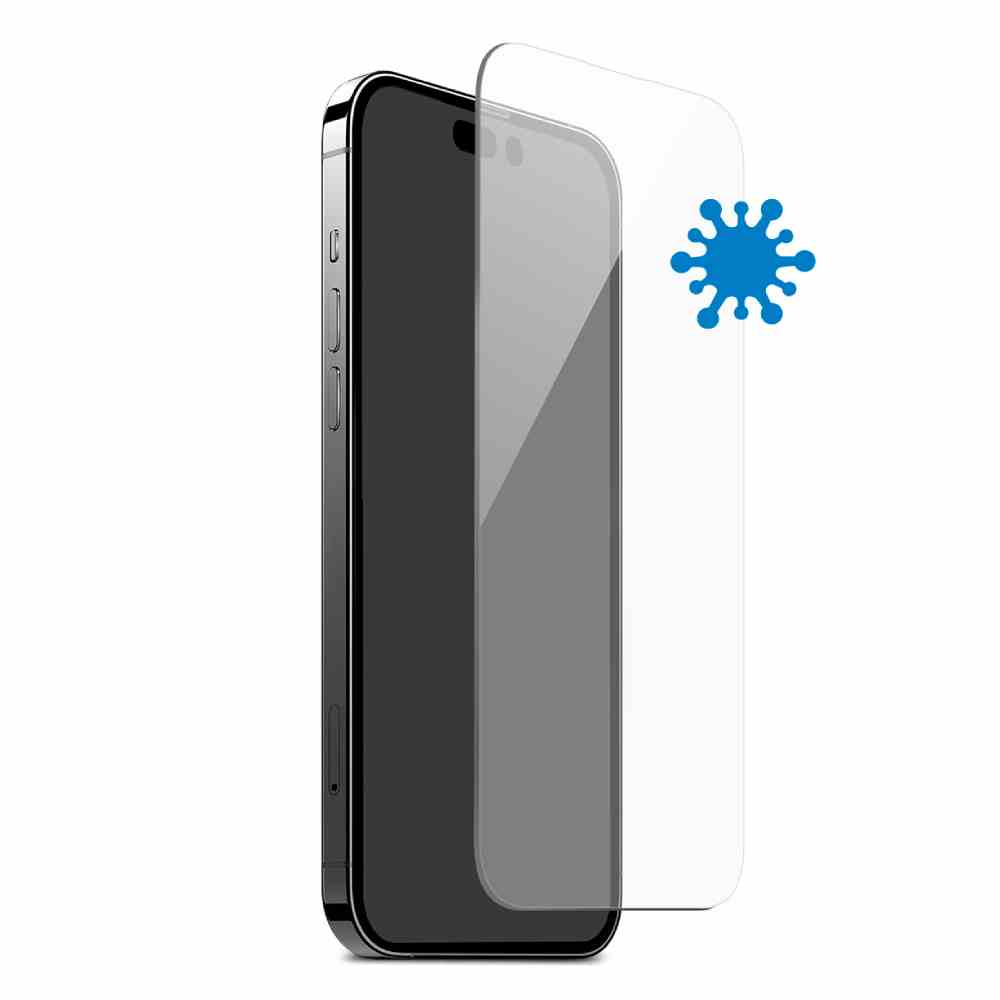 Puro Vetro Temperato Antimicrobico per iPhone 15 Pro