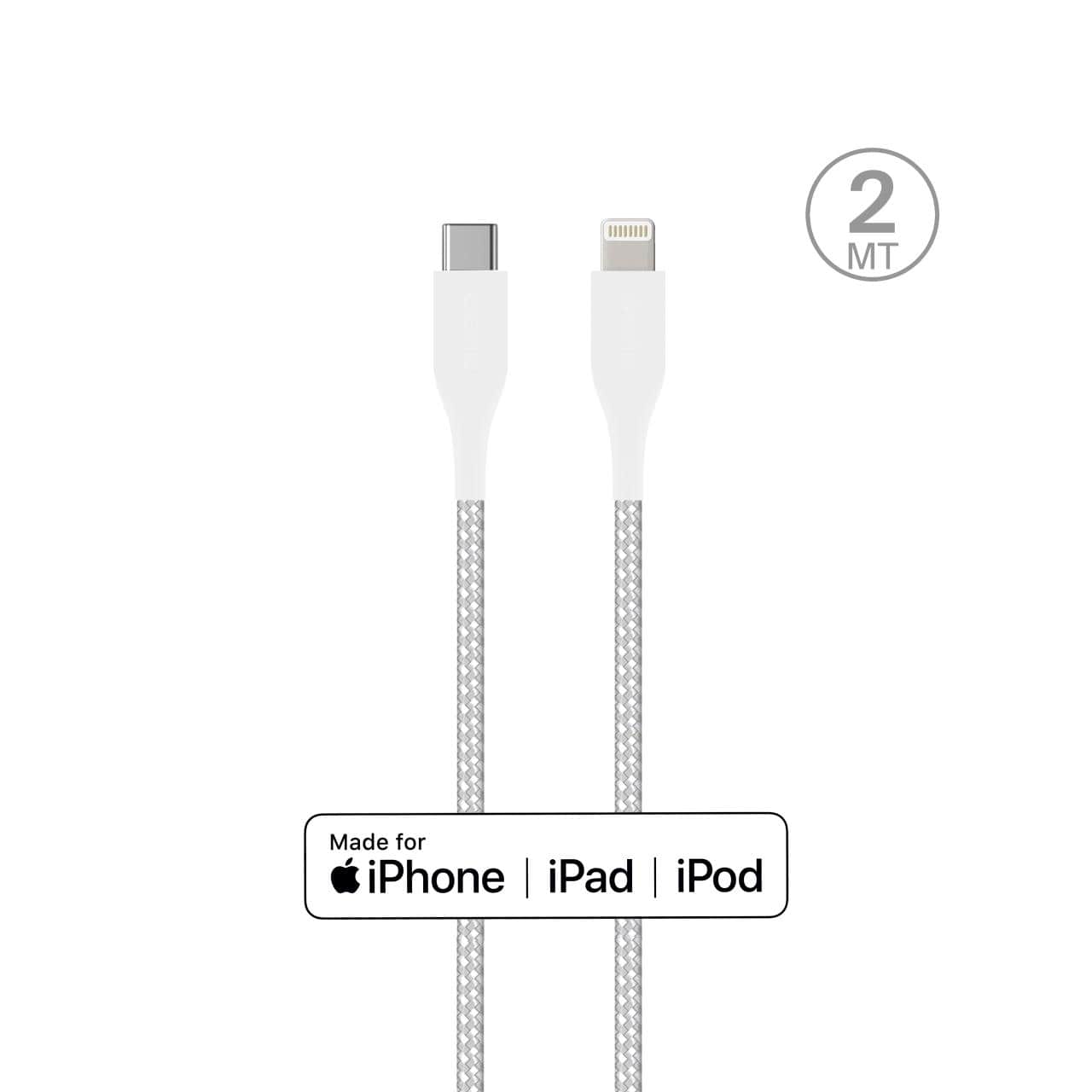 Puro Cavo di ricarica e sincronizzazione Fabric Ultra-Strong 20W da USB-C a Lightning 2 M