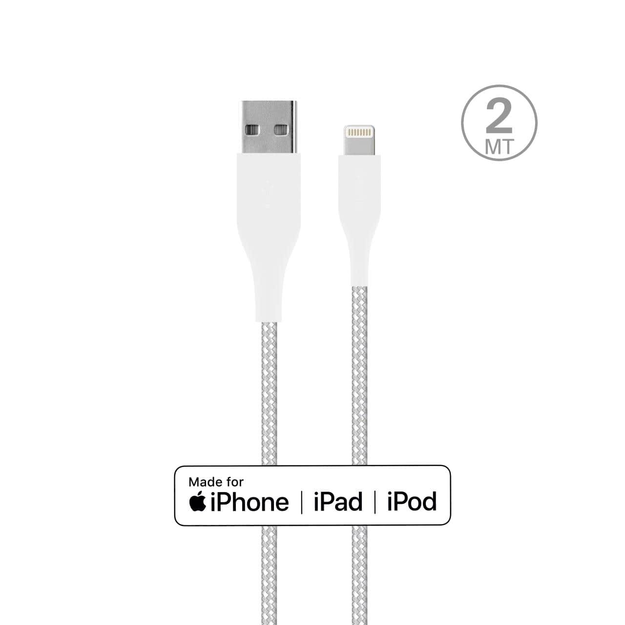 Puro Cavo di ricarica e sincronizzazione Fabric Ultra-Strong 12W da USB-A a Lightning 2 metri