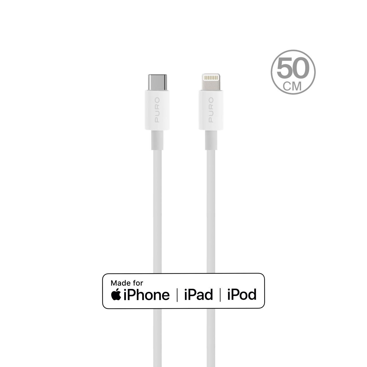 Puro Cavo di ricarica e sincronizzazione da USB-C a Lightning 50 cm