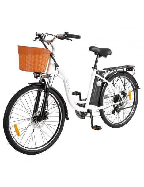 DYU C6 Bicicletta elettrica motore da 350W batteria da 12 5AH - Bianco Shopping Online
