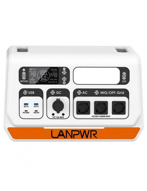 LANPWR 2200PRO 2200W Stazione di alimentazione portatile + 4x pannelli solari da 180W sistema solare da balcone Vendite Flash