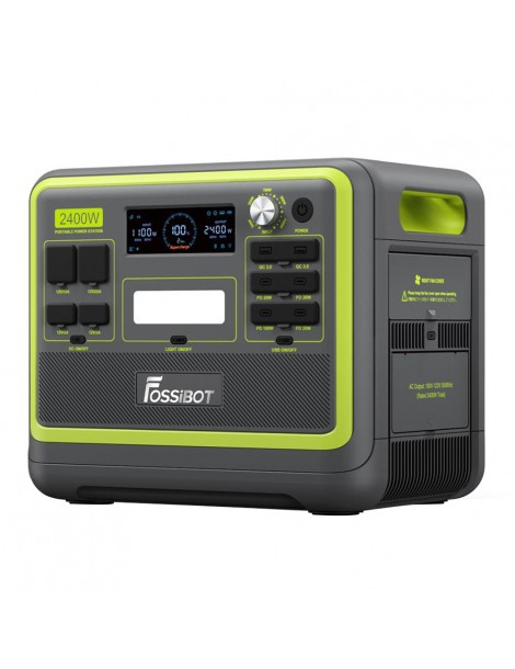 FOSSiBOT F2400 Generatore Solare Portatile da 2048Wh/2400W+SP200 18V 200W Pannello Solare Pieghevole - Verde Sconto