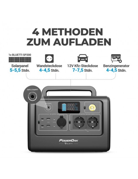 BLUETTI EB70 Portable Power Station 716Wh/1000W Solar Generator Car Port/MPPT Solar Charging AC/DC/USB-A/Type-C Port Negozio online di fabbrica