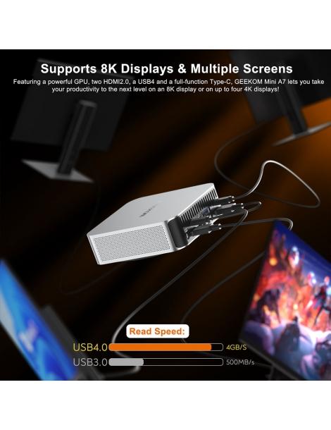 GEEKOM A7 Mini PC AMD Ryzen 9 7940HS 8 Core fino a 5 2GHz 32GB RAM 2TB SSD WiFi 6E Bluetooth 5.2 Acquista Ora