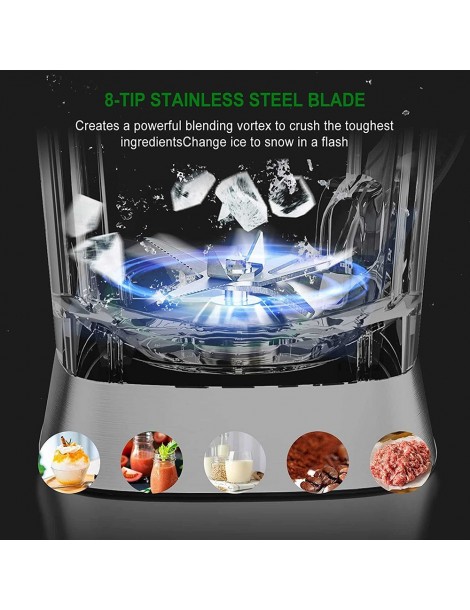 Yakeep 8188 2000W Stand Mixer frullatore per frullati da 2L con agitatore 32000 RPM 8 lame in acciaio Saldi