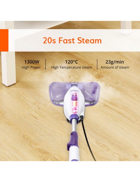 EASINE by ILIFE S50 1300W Mocio a Vapore Cablato 450ml Serbatoio dell'Acqua 10 Livelli Regolabili 120 Gradi Celsius Consegna Veloce