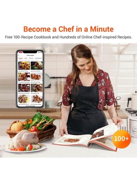 Ultenic K10 Friggitrice ad aria senza olio APP e controllo vocale 5L Forno elettrico caldo senza olio Cuocitore intelligente Sconto