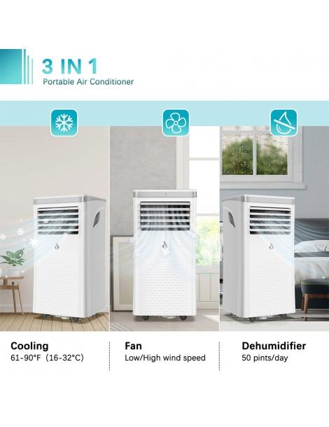 LUKO A011D1-7K 3 in 1 condizionatore d'aria portatile deumidificatore 7000BTU capacità di raffreddamento Saldi