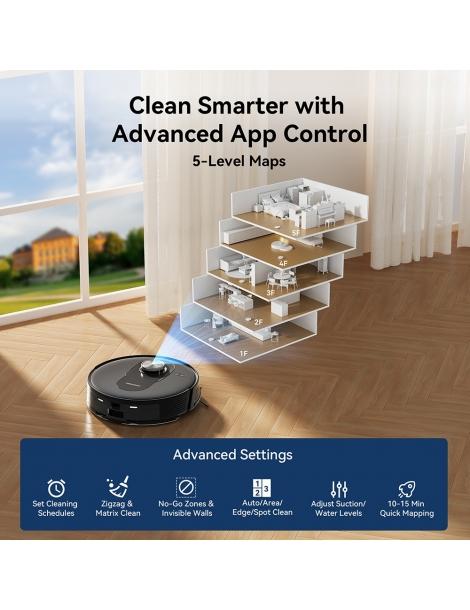 Proscenic Q8 Aspirapolvere robot aspirazione 4200 Pa LiDAR Nav autonomia 200 minuti - Nero 2025