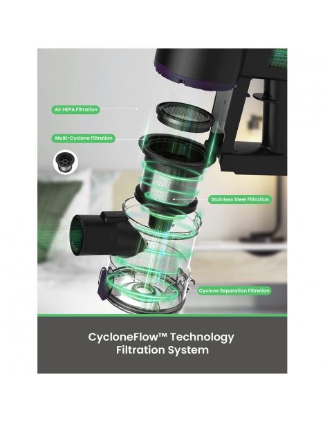 Vactidy V8 Pro Aspirapolvere senza fili aspirazione potente 25kPa sistema di filtraggio ciclonico In Linea