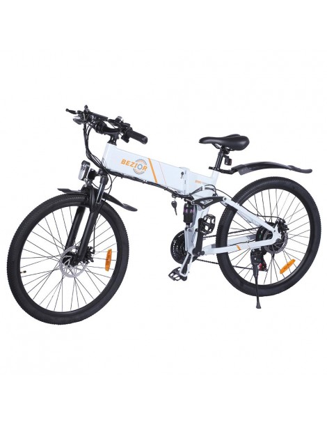 BEZIOR M26 26 Pollici Pneumatici Bicicletta Elettrica Pieghevole - 500W Motore Brushless & 48V 10Ah Batteria - Bianco Negozi Online