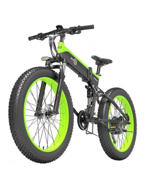 BEZIOR X1500 26 pollici Pneumatico Grasso Bicicletta Elettrica Pieghevole 1500W Motore - Nero Verde Acquista Ora