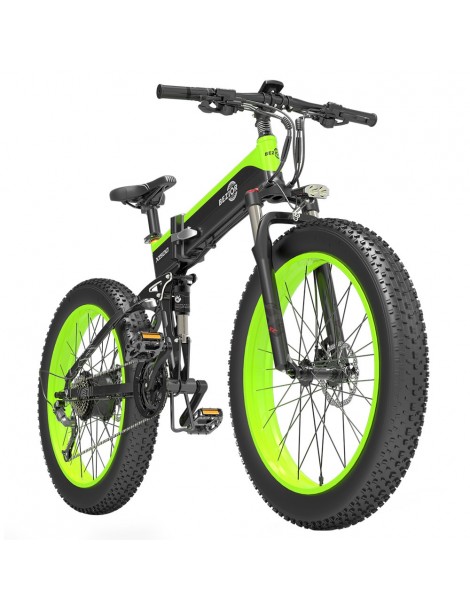 BEZIOR X1500 26 pollici Pneumatico Grasso Bicicletta Elettrica Pieghevole 1500W Motore - Nero Verde Acquista Ora