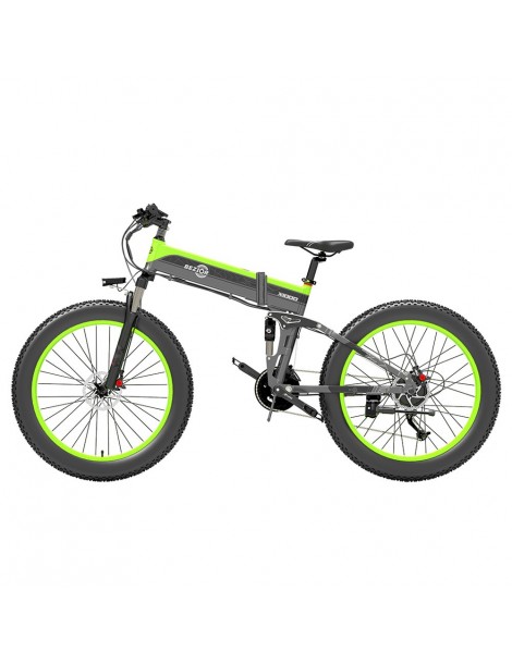 BEZIOR X1000 26 pollici Fat Tire Foldable Electric Bike 1000W Motore Panasonic 48V 12.8Ah Batteria - Nero Verde Consegna Veloce