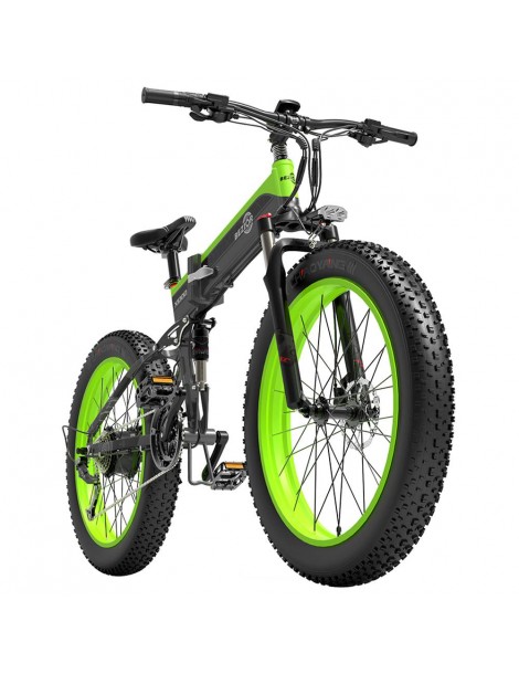 BEZIOR X1000 26 pollici Fat Tire Foldable Electric Bike 1000W Motore Panasonic 48V 12.8Ah Batteria - Nero Verde Consegna Veloce