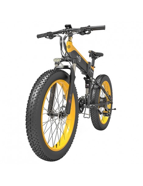 BEZIOR X1000 26 pollici Fat Tire Foldable Electric Bike 1000W Motore Panasonic 48V 12.8Ah Batteria - Nero Giallo Promozione Limitata