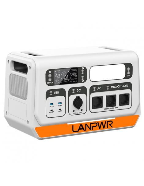 LANPWR 2200PRO Stazione di alimentazione portatile con inverter on-grid supporto 200W/400W/600W/800W - Spina UE In Vendita