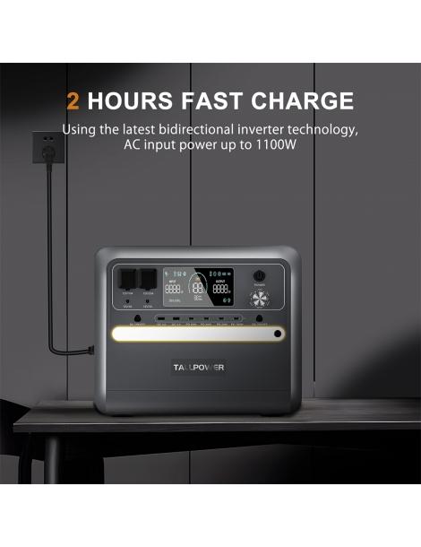 TALLPOWER V2400 Stazione di alimentazione portatile generatore solare LiFePo4 da 2160Wh uscita CA da 2400W UPS - Grigio I Più Venduti