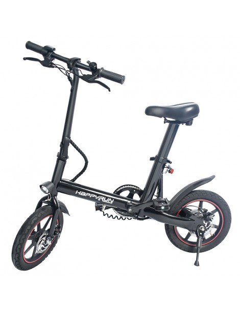 Happyrun HR-X40 Bicicletta elettrica leggera motore da 350W batteria da 36V 6Ah velocità massima 25km/h - Nero Soddisfazione Garantita