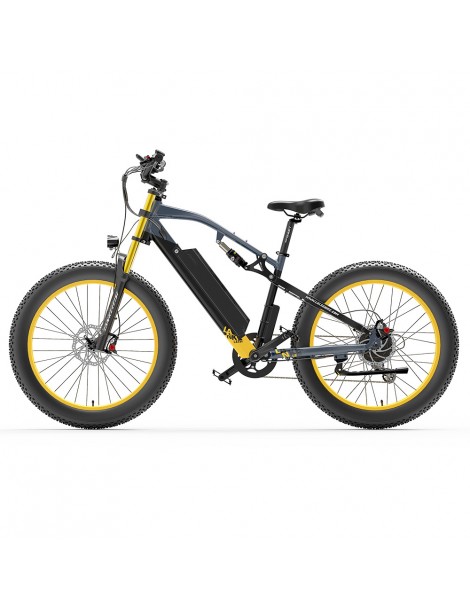 LANKELEISI RV700 16Ah 48V 1000W Bicicletta elettrica - Nero Giallo Promozione Limitata
