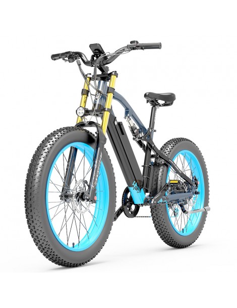LANKELEISI RV700 16Ah 48V 1000W Bicicletta elettrica - Nero Blu Fino Al -60%