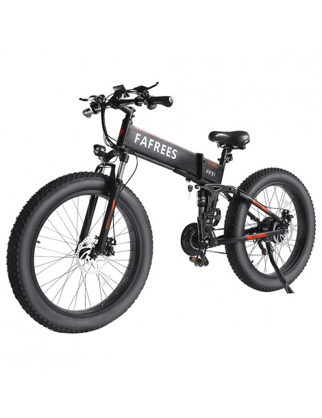 FAFREES FF91 26 Pollici Pneumatici Grassi Mountain Bike Elettrica Pieghevole Motore 1000W e Batteria 499Wh 10Ah - Nero Shopping Online