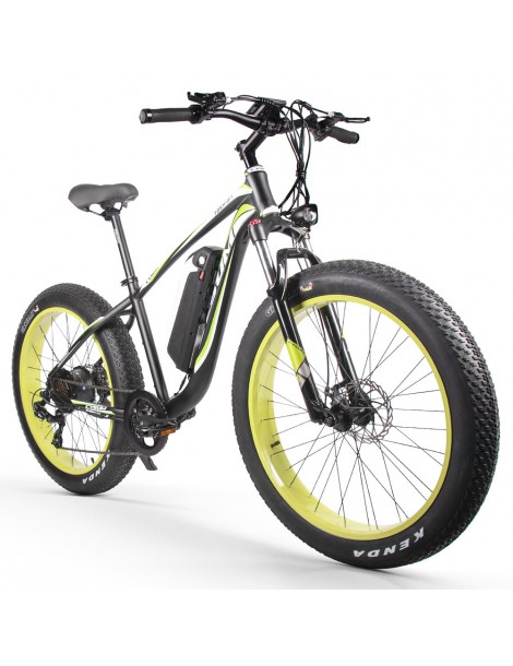 CYSUM M980 Pneumatici Grassi da 26 pollici Bicicletta Elettrica 1000W Motore Brushless 17Ah Batteria rimovibile - Nero Verde Prezzo Ridotto