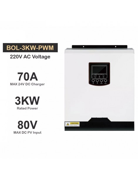 DAXTROMN Inverter solare off grid da 3KW caricatore PWM da 24V DC 70A ingresso PV 80VDC Inverter sinusoidale puro senza WiFi Promozione