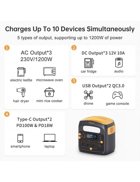 Newsmy N1200 Stazione di alimentazione portatile batterie LiFePO4 da 921Wh Online