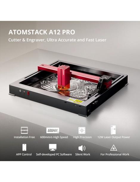 ATOMSTACK A12 PRO 12W Taglierina per incisione laser messa a fuoco fissa precisione di incisione 0 02 mm Negozio