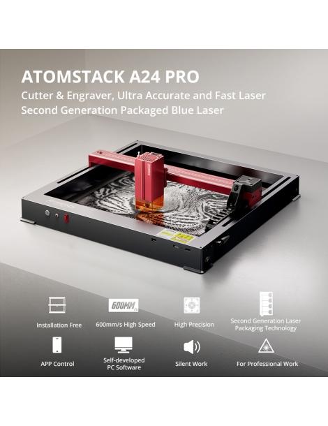 ATOMSTACK A24 PRO 24W Taglierina per incisione laser fuoco fisso precisione di incisione 0 02 mm Nuova