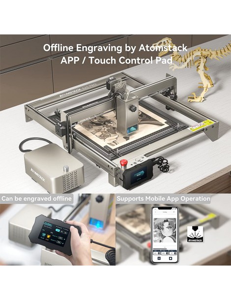 ATOMSTACK S20 Pro 20W Taglierina incisore laser con kit di assistenza pneumatica senza messa a fuoco laser a diodi quad-core Soddisfazione Garantita
