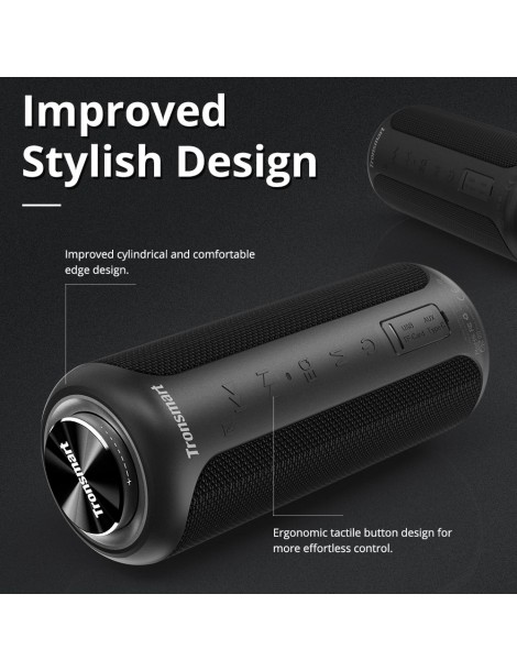 Tronsmart T6 Plus Edizione aggiornata Altoparlante portatile Bluetooth 5.0 con potenza fino a 40W Suono a 360° IPX6 NFC - Nero Sottocosto