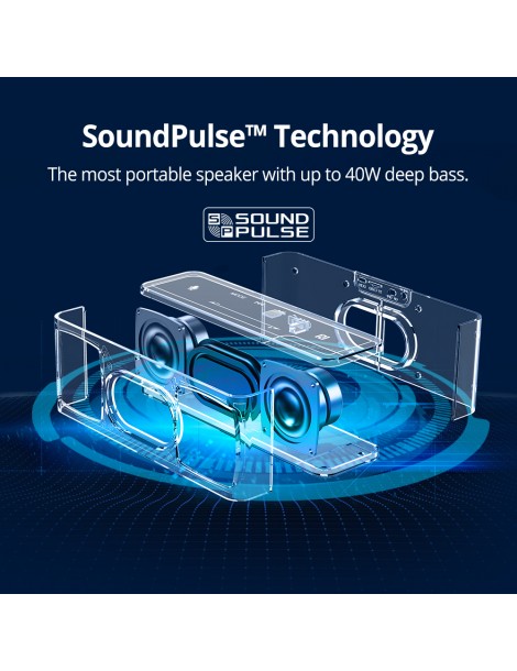 Tronsmart Element Mega SoundPulse™ Altoparlante Bluetooth 5.0 con uscita fino a 40W suono digitale 3D controllo touch - Nero Saldi Di Fabbrica