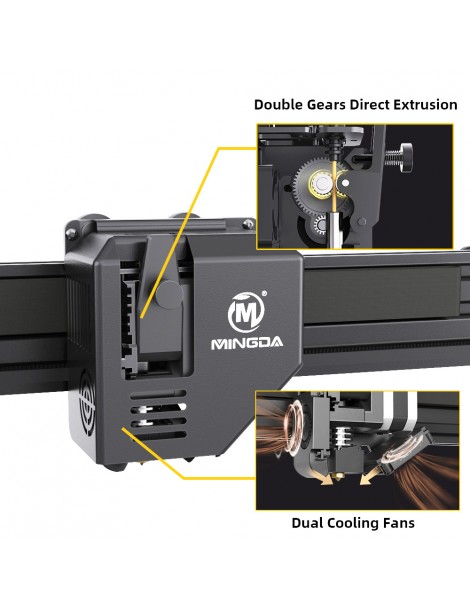 MINGDA Magician Pro Stampante 3D livellamento automatico estrusione diretta a doppio ingranaggio 400*400*400 mm In Saldo