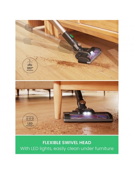Vactidy V8 Handheld Cordless Vacuum Cleaner 20KPa Suction LED Electric Brush Head Detachable Battery 35min Runtime Duty-free