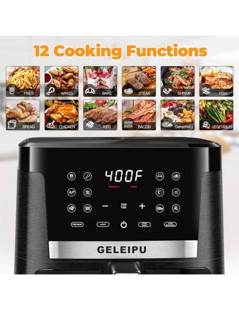 GELEIPU DL27 Friggitrice ad aria da 7 5 quarti potenza 1700W finestra di visualizzazione funzioni 12 in 1 Fino Al -60%
