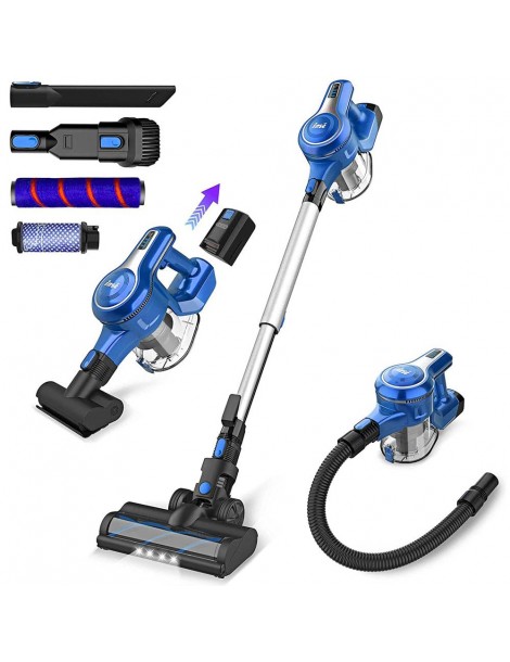 INSE S6 Aspirapolvere portatile a batteria 25 Kpa 2500 mAh Batteria agli ioni di litio Motore avanzato Brushless 250W - Blu Novità