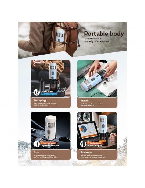 HiBREW H4A 80W Macchina da caffè portatile per auto con supporto - Bianco Online