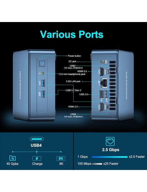 GEEKOM IT12 Mini PC Intel i5-12450H 8 core fino a 4 40 GHz 16 GB di RAM 512 GB SSD 2*USB 4 2*HDMI 2.0 I Più Venduti