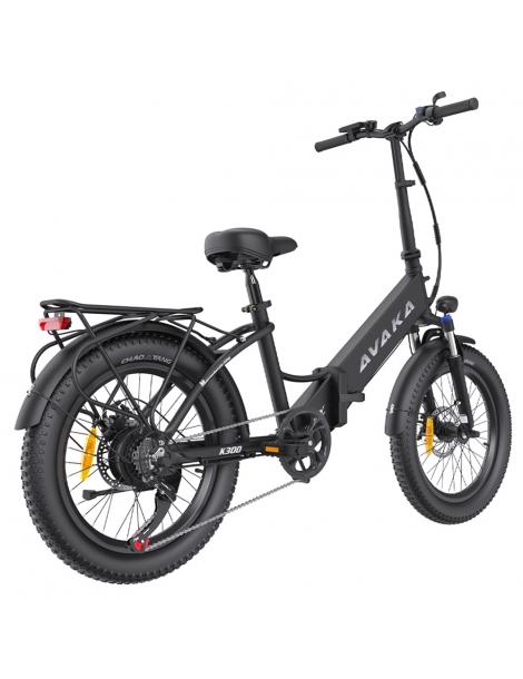 AVAKA K300 Bicicletta elettrica pieghevole motore 350W batteria 36V 16Ah pneumatici 20*3.0 pollici 31km/h 100km - Nero Offerta temporanea