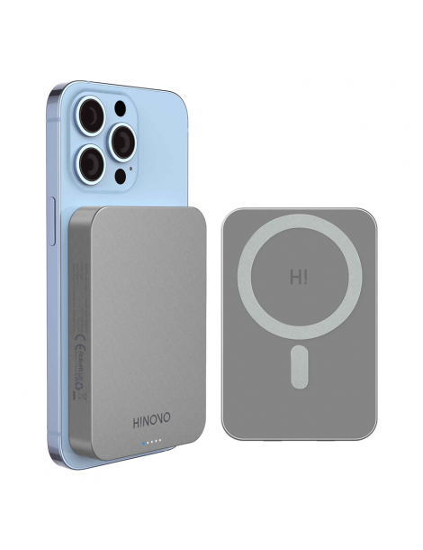 HINOVO MB1-10000 10000mAh Power Bank Wireless Magnetico in Metallo Batteria Mag-Safe per iPhone 14/13/12 Latest stili