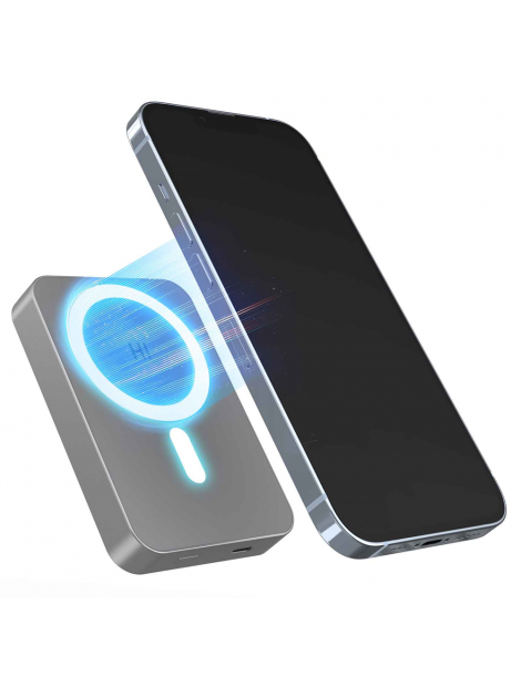 HINOVO MB1-10000 10000mAh Power Bank Wireless Magnetico in Metallo Batteria Mag-Safe per iPhone 14/13/12 Latest stili