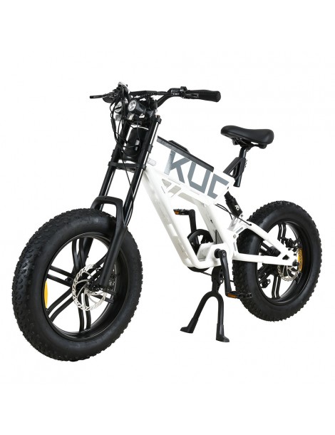 KUGOO T01 20*4.0 Pollici Pneumatici Bicicletta elettrica Motore 48V 500W Batteria 13Ah Velocità Massima 38km/h - Bianco Fino al 65% di sconto