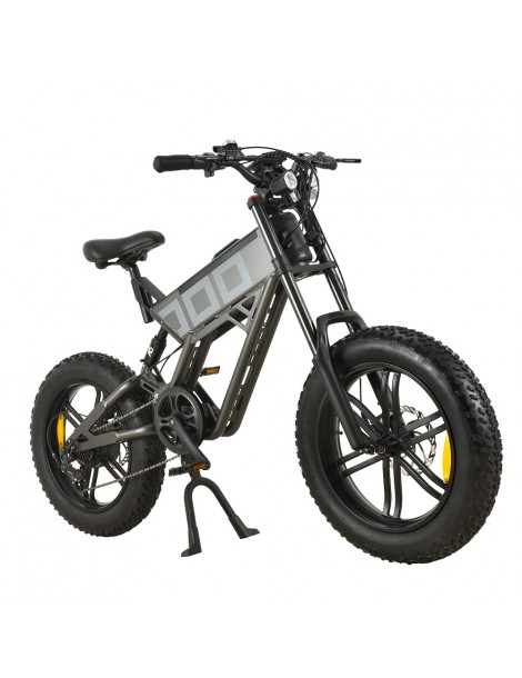 KUGOO T01 20*4.0 Pollici Pneumatici Bicicletta elettrica Motore 48V 500W Batteria 13Ah Velocità Massima 38km/h - Grigio Only for today