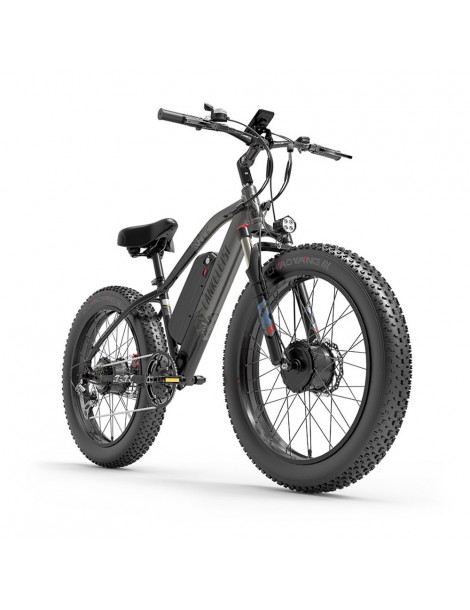 LANKELEISI MG740 PLUS 26*4.0'' Pneumatici Bici Elettrica 1000W*2 Doppio Motore 48V 17.5Ah Batteria - Grigio Offerta speciale della fabbrica
