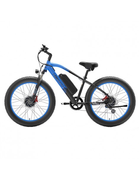 LANKELEISI MG740 PLUS 26*4.0'' Pneumatici Bici Elettrica 1000W*2 Doppio Motore 48V 17.5Ah Batteria - Blu Sostegno trimestrale
