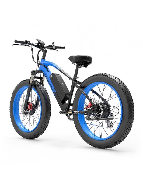 LANKELEISI MG740 PLUS 26*4.0'' Pneumatici Bici Elettrica 1000W*2 Doppio Motore 48V 17.5Ah Batteria - Blu Sostegno trimestrale