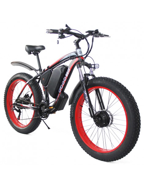 GOGOBEST GF700 26*4.0 Pneumatici Grassi Mountain Bike Elettrica 1000W Motore Brushless 48V 17 5Ah Batteria – Rosso Esporta salva